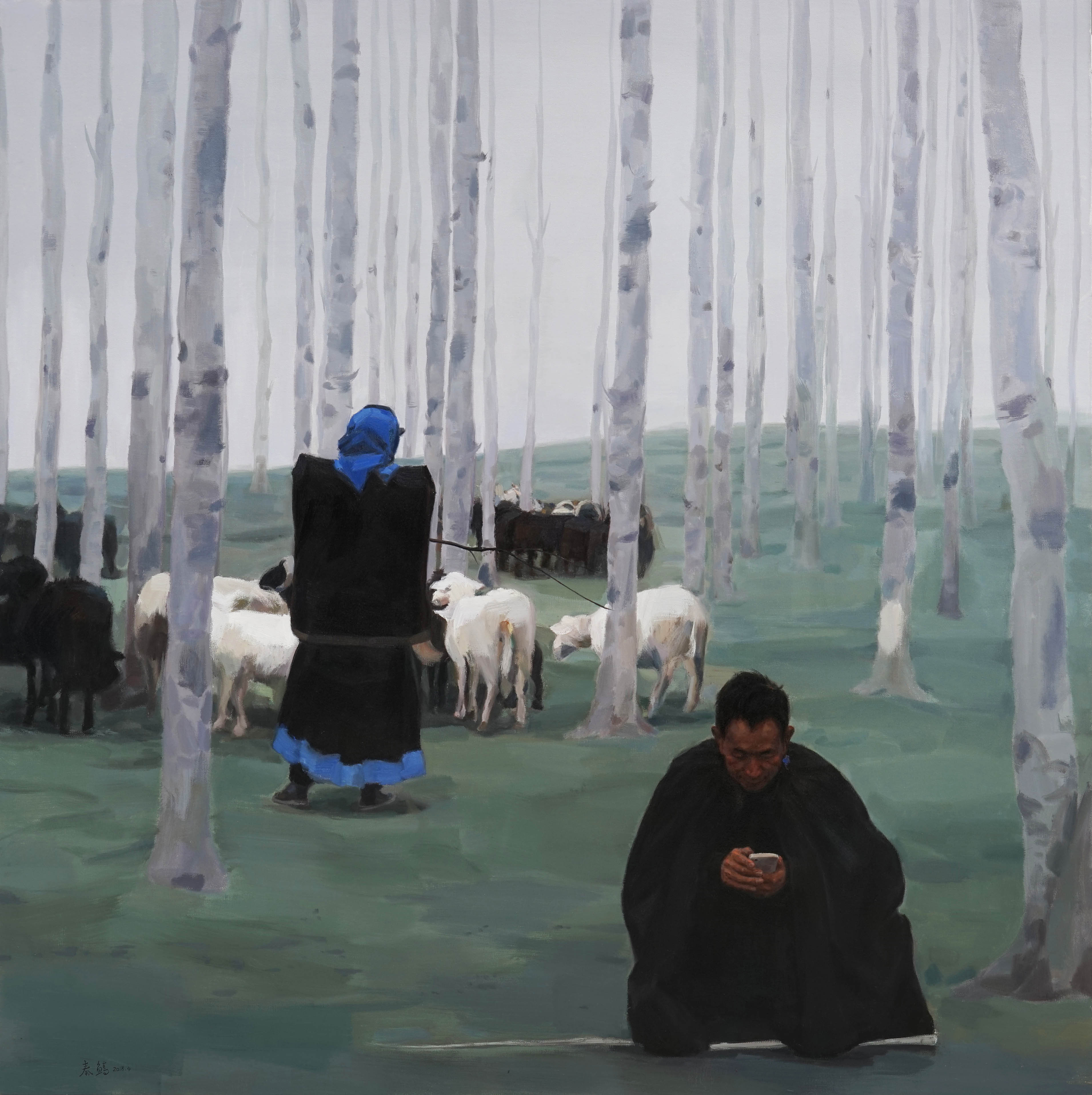 《山里山外》布面油画